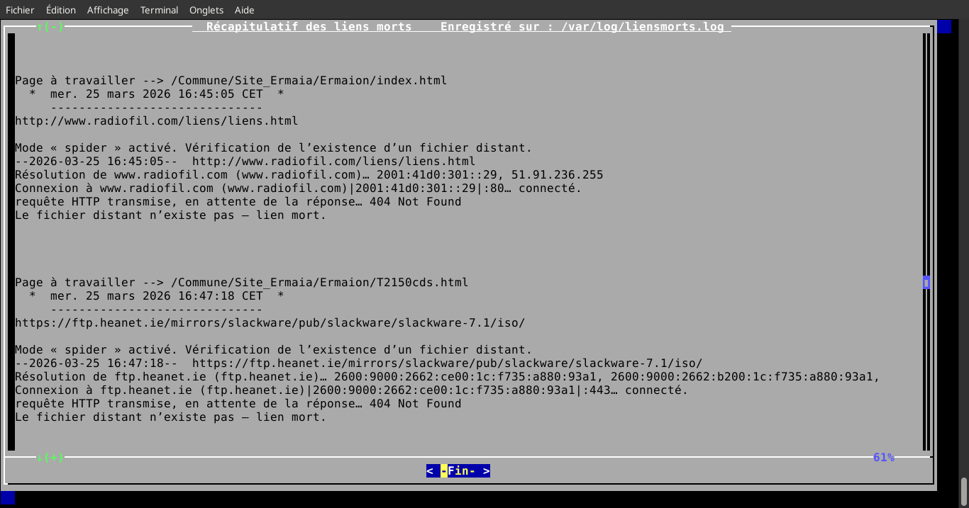 Capture d'écran : Récapitulatif