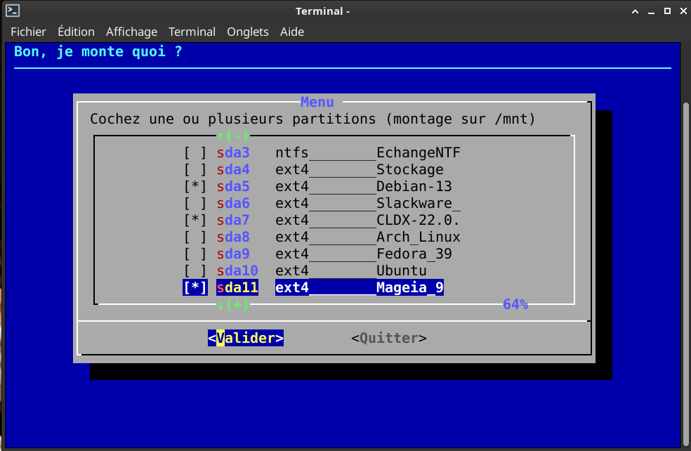 Capture d'écran  -  Script "MONTER"
